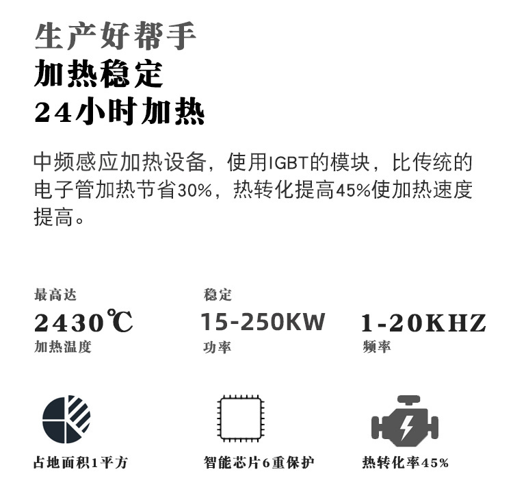 中频蜜桃精品视频加热设备HTM-25AB 25KW中频加热机(图5)